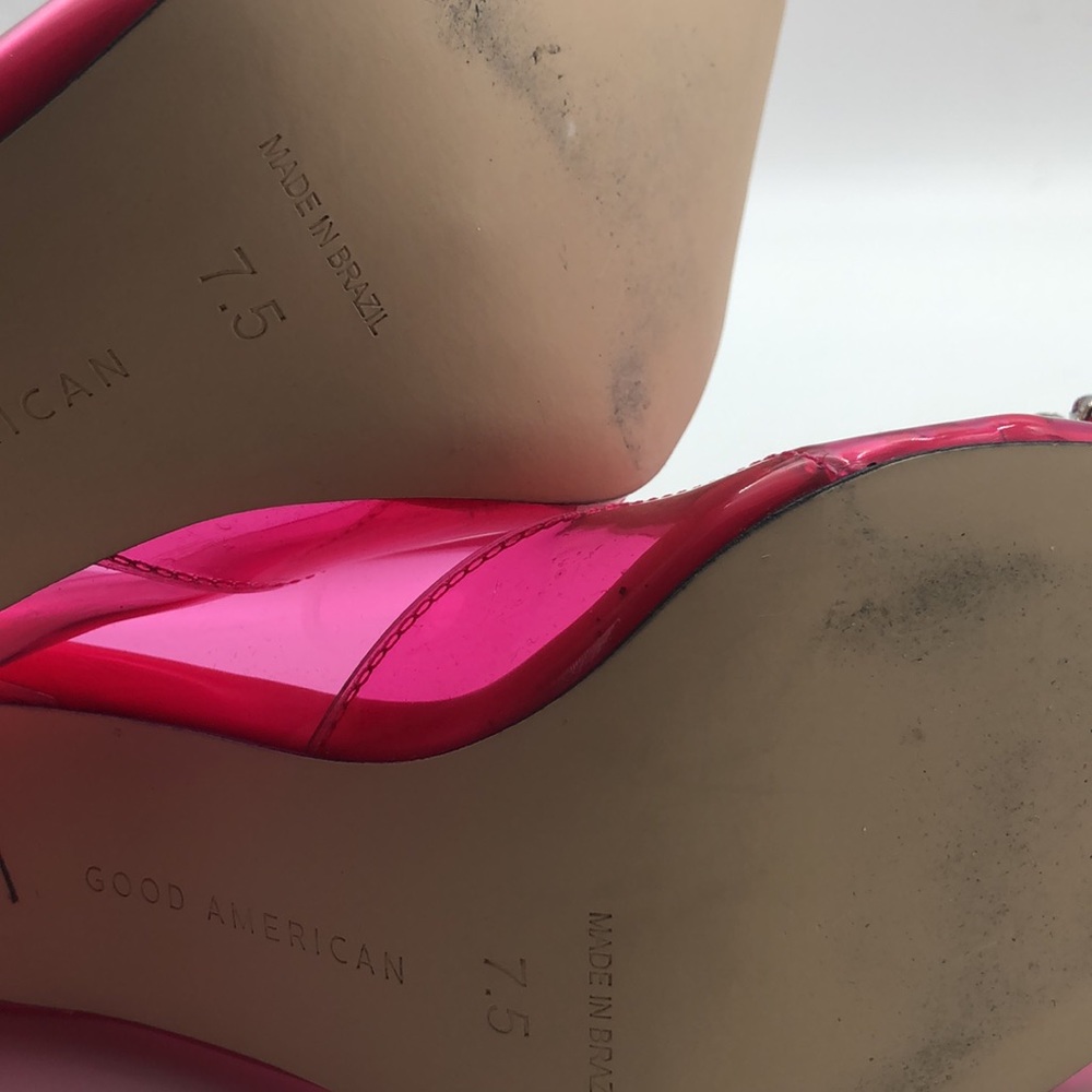 Good American Metallic Hot Pink Embellished Pointed-Toe Stiletto Heels - Picture 8 of 8